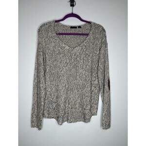 RDI Grey long sleeve sweater with brown elbow patches
